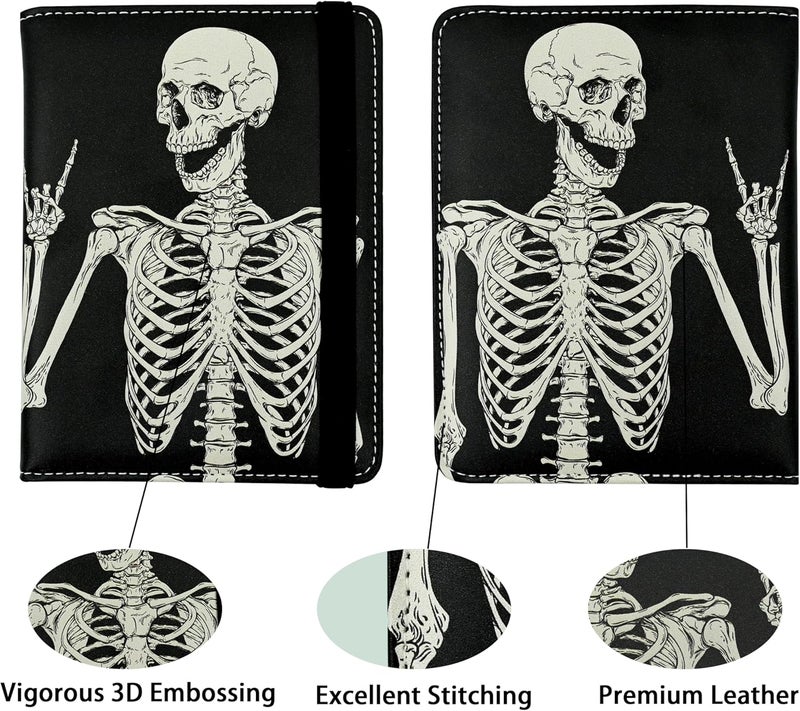 bassyil OK Skull Passport Holder for Women and Men PU Leather Passport Cover for Travel - Image 2